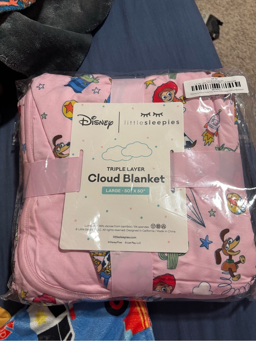 Little Sleepies Pink Toy Story Pals Cloud Blanket